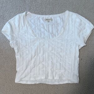 MADEWELL White Textured Short Sleeve Baby Tee